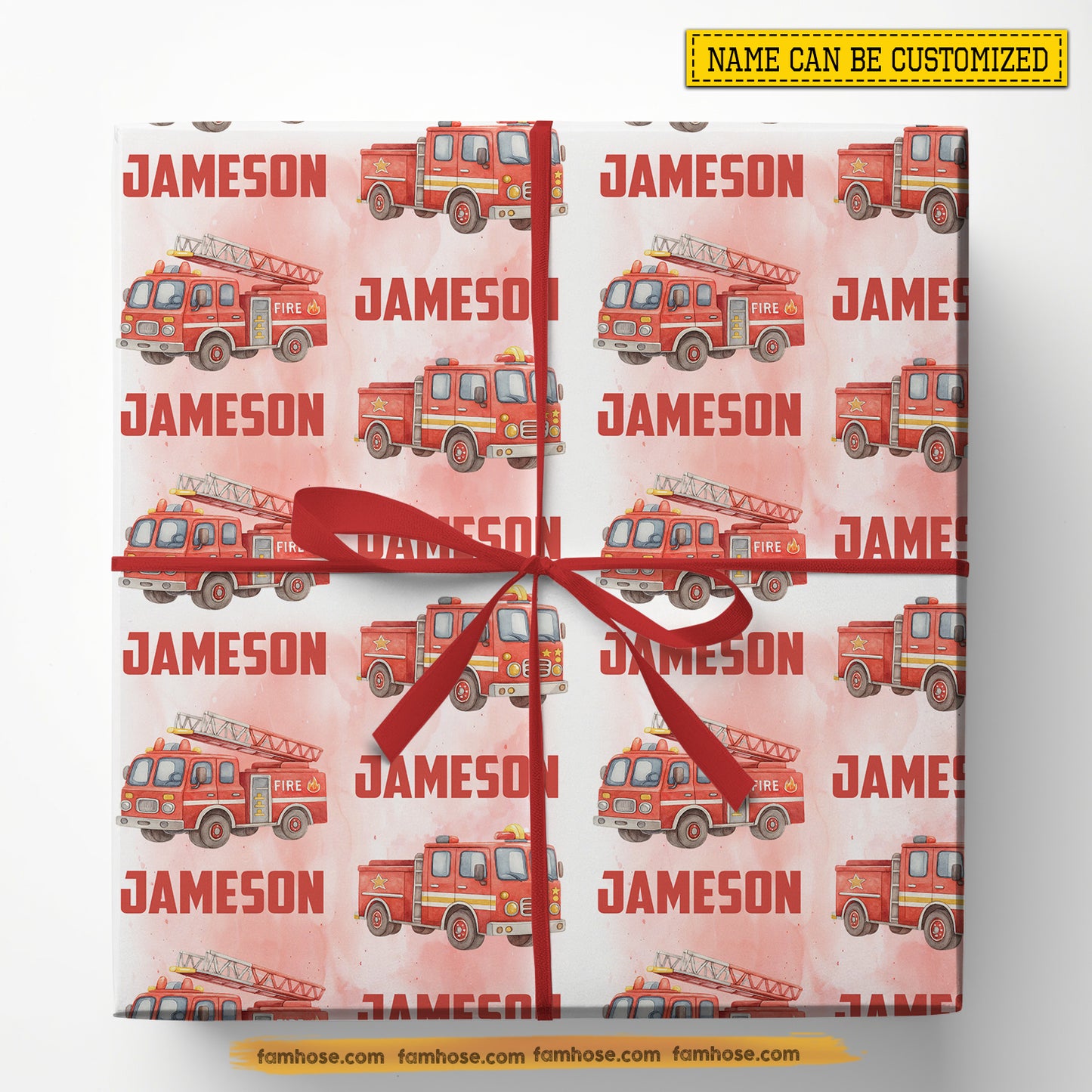 Personalized Firefighter Wrapping Paper, Fire Rescue Wrapping Paper Rolls, Gift Wrap For Firefighter Lover