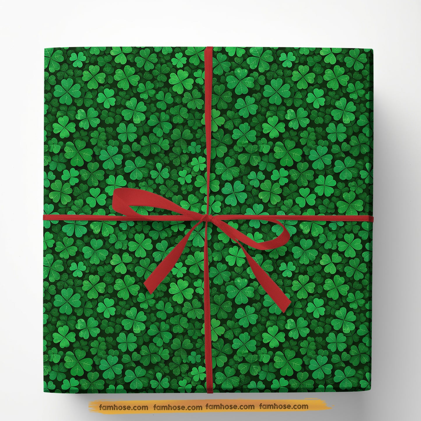 Four-Leaf Clover Wrapping Paper, Lucky In Every Dimension Wrapping Paper Rolls, St Patrick's Day Gift Wrap For Irish Lover