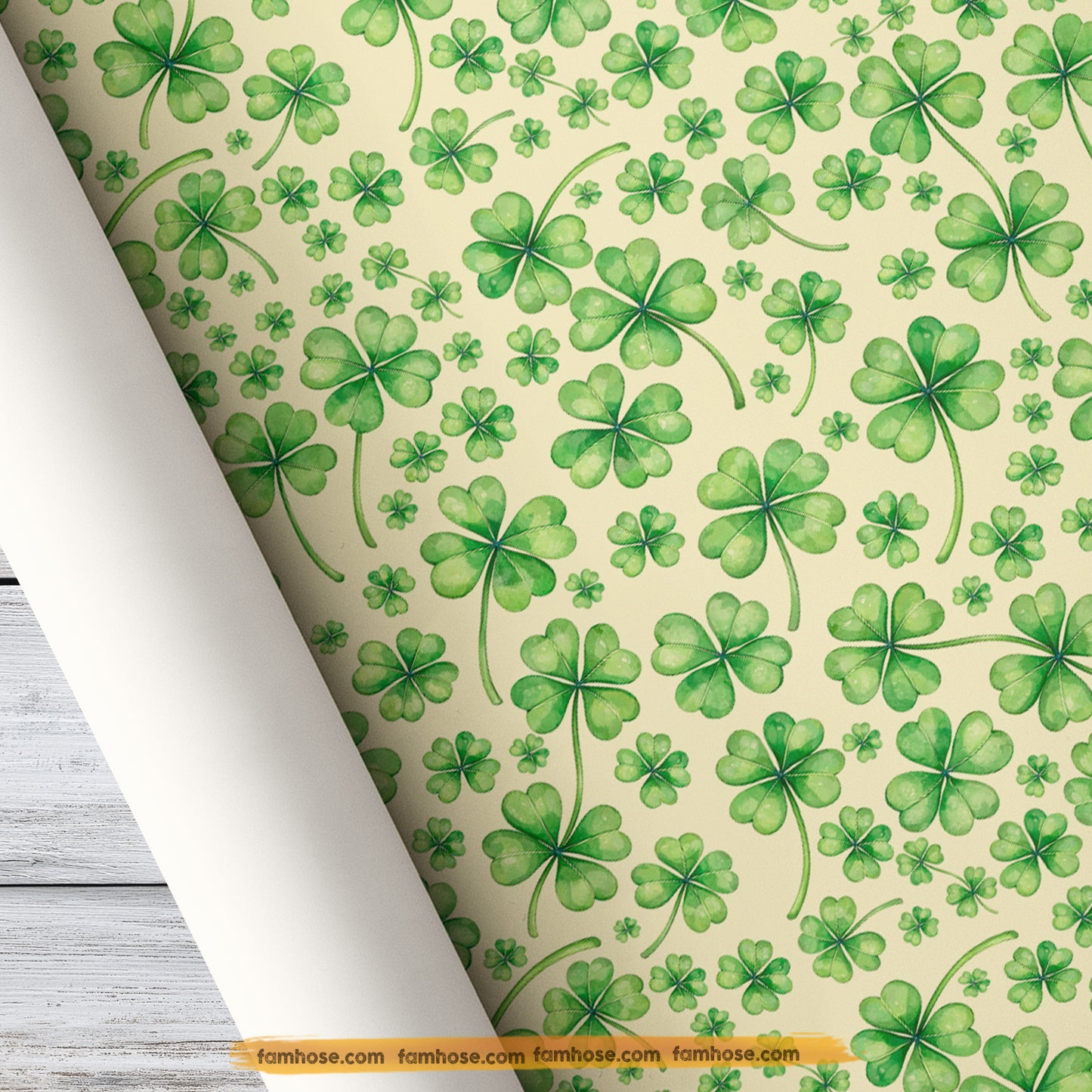 Four-Leaf Clover Wrapping Paper, Where Irish Luck Meets Wrapping Paper Rolls, St Patrick's Day Gift Wrap For Irish Lover