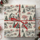 Vintage Christmas Village Wrapping Paper, Snowy Cottage Winter Wonderland Wrapping Paper Rolls, Xmas Gift Wrap