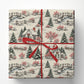 Vintage Christmas Village Wrapping Paper, Snowy Cottage Winter Wonderland Wrapping Paper Rolls, Xmas Gift Wrap