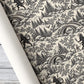Vintage Krampus Toile Wrapping Paper, Black And Cream Winter Village Gothic Wrapping Paper Rolls, Gift Wrap For Krampus Lover