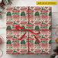 Vintage Personalized Christmas Postal Stamps Wrapping Paper, Santa Approved North Pole Special Delivery Wrapping Paper Rolls, Xmas Gift Wrap