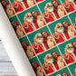 Funny Christmas Jesus & Santa Wrapping Paper, Retro Selfie With Sunglasses Holiday Wrapping Paper Rolls, Xmas Gift Wrap For Christians
