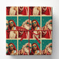 Funny Christmas Jesus & Santa Wrapping Paper, Retro Selfie With Sunglasses Holiday Wrapping Paper Rolls, Xmas Gift Wrap For Christians