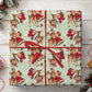 Vintage Christmas Deer Wrapping Paper, Little Girl And Fawn With Red Stockings And Snowflakes Wrapping Paper Rolls, Xmas Gift Wrap For Reindeer Lover