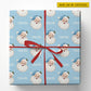 Vintage Personalized Christmas Blue Santa Wrapping Paper, Winking Santa Faces Wrapping Paper Rolls, Xmas Gift Wrap
