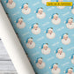 Vintage Personalized Christmas Blue Santa Wrapping Paper, Winking Santa Faces Wrapping Paper Rolls, Xmas Gift Wrap