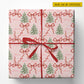 Vintage Personalized Christmas Bows Wrapping Paper, A Pretty Little Christmas Wrapping Paper Rolls, Xmas Gift Wrap