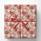 Vintage Christmas Santa Wrapping Paper, Red And Cream Toile Wrapping Paper Rolls, Xmas Gift Wrap