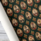 Christmas Victorian Woodland Animal Wrapping Paper, Animal Portraits In Gold Frames Wrapping Paper Rolls, Xmas Gift Wrap