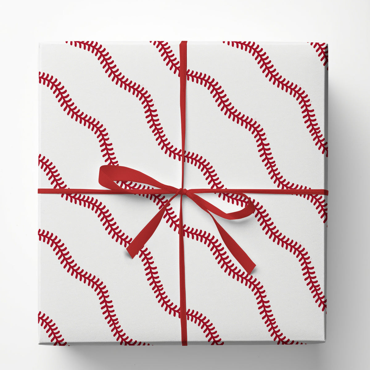 Baseball Stitch Wrapping Paper, Red And White Sports Wrapping Paper Rolls, Gift Wrap For Baseball Lover