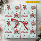 Personalized Christmas Hockey Wrapping Paper, Santa Ice Hockey Player And Goalie Wrapping Paper Rolls, Xmas Gift Wrap For Hockey Lover