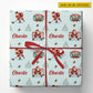 Personalized Christmas Hockey Wrapping Paper, Santa Ice Hockey Player And Goalie Wrapping Paper Rolls, Xmas Gift Wrap For Hockey Lover