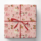 Cute Christmas Wrapping Paper, Merry Little To All Pink Wrapping Paper Rolls, Xmas Gift Wrap For Reindeer Lover