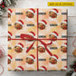 Personalized Christmas Basketball Wrapping Paper, Basketball With Santa Hat And Christmas Lights Wrapping Paper Rolls, Xmas Gift Wrap For Basketball Lover