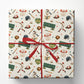 Vintage Baseball Wrapping Paper, Baseball Player And Equipment Wrapping Paper Rolls, Gift Wrap For Baseball Lover