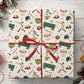 Vintage Baseball Wrapping Paper, Baseball Player And Equipment Wrapping Paper Rolls, Gift Wrap For Baseball Lover