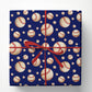 Vintage Baseball Wrapping Paper, Baseballs On Navy Blue Wrapping Paper Rolls, Gift Wrap For Baseball Lover
