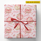 Personalized Volleyball Wrapping Paper, Pink Bow And Floral Wrapping Paper Rolls, Gift Wrap For Volleyball Lover