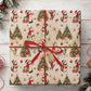 Vintage Christmas Cat Wrapping Paper, Kittens In Santa Hats With Christmas Trees Wrapping Paper Rolls, Xmas Gift Wrap For Cat Lover