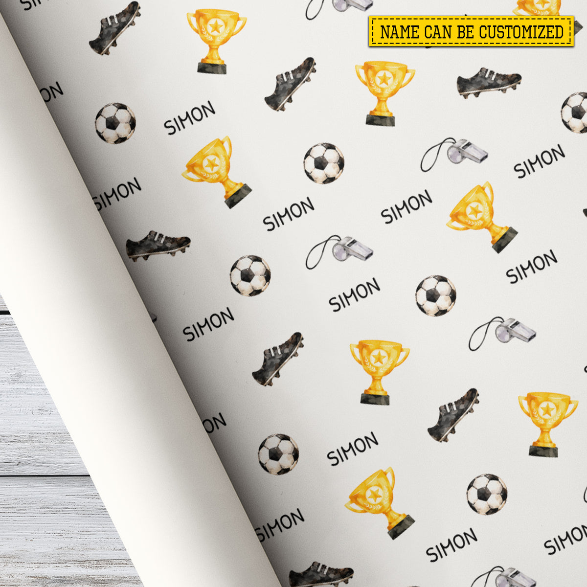 Personalized Soccer Wrapping Paper, Little Soccer Champion Wrapping Paper Rolls, Gift Wrap For Soccer Lover
