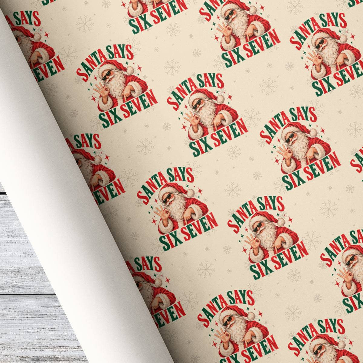 Funny Christmas 67 Meme Wrapping Paper, Santa Says Six Seven Wrapping Paper Rolls, Xmas Gift Wrap For Teens
