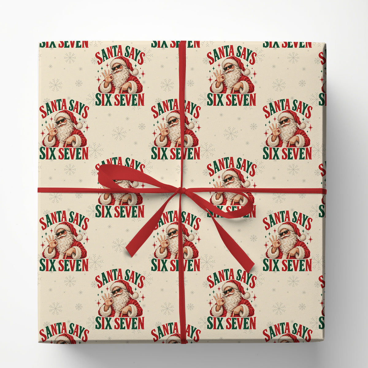 Funny Christmas 67 Meme Wrapping Paper, Santa Says Six Seven Wrapping Paper Rolls, Xmas Gift Wrap For Teens