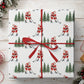 Christmas Hockey Wrapping Paper, Santa Claus Playing Ice Hockey Wrapping Paper Rolls, Xmas Gift Wrap For Hockey Lover