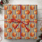 Retro Basketball Wrapping Paper, Purple And Gold Striped Basketball Wrapping Paper Rolls, Gift Wrap For Basketball Lover