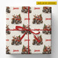 Personalized Christmas Monster Truck Wrapping Paper, Santa Claus Driving Lifted Truck Wrapping Paper Rolls, Xmas Gift Wrap For Kids