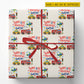 Personalized Transportation Birthday Wrapping Paper, Fire Trucks, Taxis And Airplanes Wrapping Paper Rolls, Birthday Gift Wrap For Kid