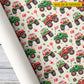 Personalized Christmas Monster Truck Wrapping Paper, Santa Driving Red And Green Monster Trucks Wrapping Paper Rolls, Xmas Gift Wrap For Monster Truck Lover