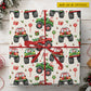 Personalized Christmas Monster Truck Wrapping Paper, Santa Driving Red And Green Monster Trucks Wrapping Paper Rolls, Xmas Gift Wrap For Monster Truck Lover