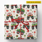 Personalized Christmas Monster Truck Wrapping Paper, Santa Driving Red And Green Monster Trucks Wrapping Paper Rolls, Xmas Gift Wrap For Monster Truck Lover