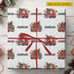 Personalized Christmas Firefighter Wrapping Paper, Santa Fire Truck Wrapping Paper Rolls, Xmas Gift Wrap For Firefighter Lover