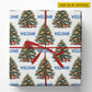 Personalized Christmas Fishing Wrapping Paper, Fish Christmas Tree Pattern Wrapping Paper Rolls, Xmas Gift Wrap For Fishing Lover