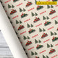 Vintage Personalized Christmas Snowmobile Wrapping Paper, Santa Rides A Snowmobile Wrapping Paper Rolls, Xmas Gift Wrap For Snowmobiling Lover