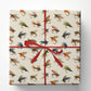 Vintage Fly Fishing Wrapping Paper, Trout Fishing Flies And Lures Pattern Wrapping Paper Rolls, Gift Wrap For Fly Fishing Lover