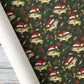 Funny Christmas Bass Fishing Wrapping Paper, Santa Hat Largemouth Bass Fish Wrapping Paper Rolls, Xmas Gift Wrap For Fishing Lover