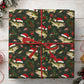 Funny Christmas Bass Fishing Wrapping Paper, Santa Hat Largemouth Bass Fish Wrapping Paper Rolls, Xmas Gift Wrap For Fishing Lover