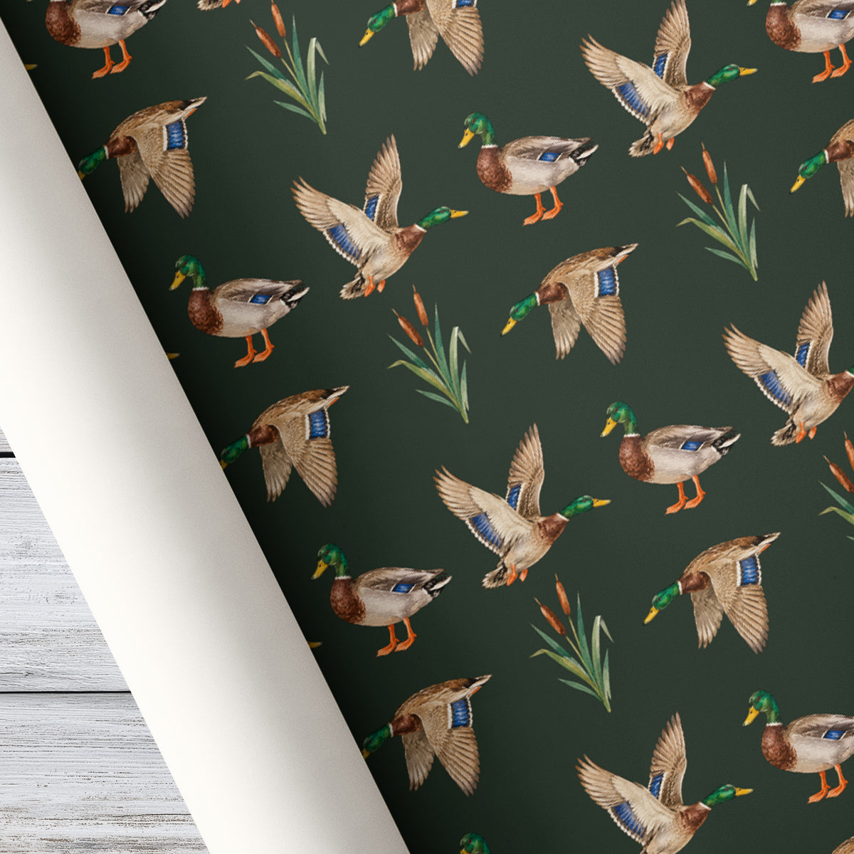 Duck Hunting Wrapping Paper, Vintage Mallard Ducks in Flight Wrapping Paper Rolls, Xmas Gift Wrapping Paper for Duck Hunters