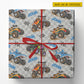 Personalized Monster Truck Wrapping Paper, Big Wheels, Big Surprises Wrapping Paper Rolls, Gift Wrap For Monster Truck Lover
