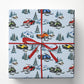 Christmas Snowmobile Wrapping Paper, Snowmobiles and Snowy Mountain Wrapping Paper Rolls, Xmas Gift Wrap For Snowmobile Lovers