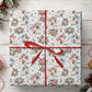 Figure Skating Wrapping Paper, Floral Ice Skates And Snowflakes Pattern Wrapping Paper Rolls, Gift Wrap For Ice Skating Lover