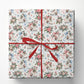 Figure Skating Wrapping Paper, Floral Ice Skates And Snowflakes Pattern Wrapping Paper Rolls, Gift Wrap For Ice Skating Lover