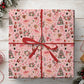 Vintage Christmas Nutcracker Ballet Wrapping Paper, Pink Ballerina And Nutcracker Soldiers Pattern Wrapping Paper Rolls, Xmas Gift Wrap For Ballet Lover