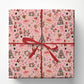 Vintage Christmas Nutcracker Ballet Wrapping Paper, Pink Ballerina And Nutcracker Soldiers Pattern Wrapping Paper Rolls, Xmas Gift Wrap For Ballet Lover