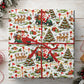 Christmas Golf Wrapping Paper, Santa Driving Golf Cart With Reindeer Wrapping Paper Rolls, Xmas Gift Wrap For Golf Lover