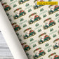 Personalized Christmas Golf Cart Wrapping Paper, Festive Green Golf Cart With Presents Wrapping Paper Rolls, Xmas Gift Wrap For Golf Lover